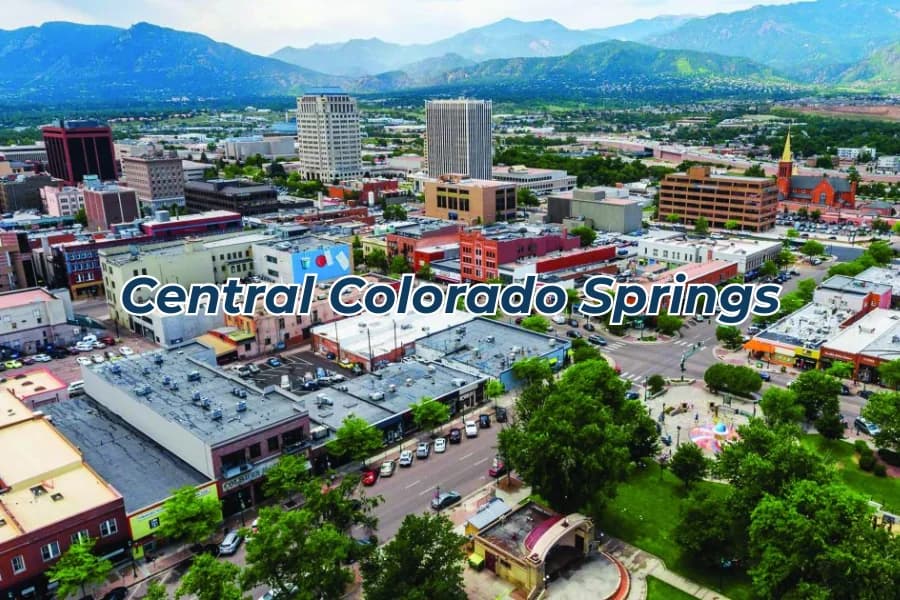 Central Colorado Springs community and mountain views